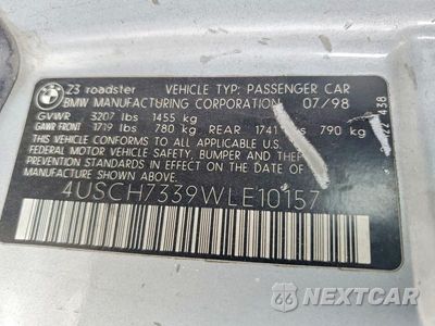 Zdjęcie 12 z 12 samochodu: 1998 BMW Z3 1.9 VIN:4USCH7339WLE10157 - miniatura