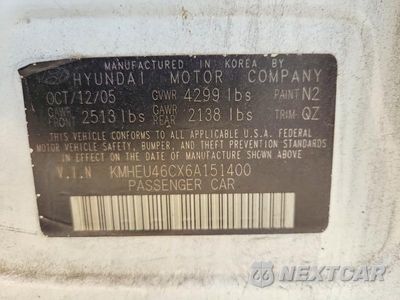 Zdjęcie 13 z 13 samochodu: 2006 HYUNDAI SONATA GLS VIN:KMHEU46CX6A151400 - miniatura