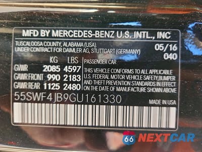 Zdjęcie 13 z 13 samochodu: 2016 MERCEDES-BENZ C 300 VIN:55SWF4JB9GU161330 - miniatura