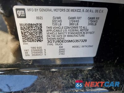 Zdjęcie 12 z 12 samochodu: 2021 GMC SIERRA K1500 SLT VIN:3GTU9DED5MG357329 - miniatura