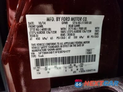Zdjęcie 12 z 12 samochodu: 2015 FORD F350 SUPER DUTY VIN:1FT8W3BT1FEB70177 - miniatura