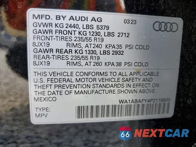 Zdjęcie 12 z 12 samochodu: 2023 AUDI Q5 PREMIUM 40 VIN:WA1ABAFY4P2116800 - miniatura