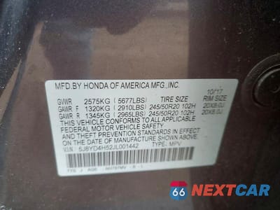 Zdjęcie 13 z 13 samochodu: 2018 ACURA MDX TECHNOLOGY VIN:5J8YD4H52JL001442 - miniatura
