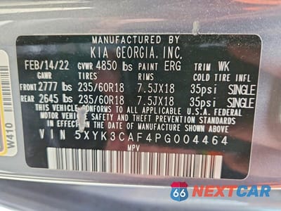 Zdjęcie 14 z 14 samochodu: 2023 KIA SPORTAGE EX VIN:5XYK3CAF4PG004464 - miniatura