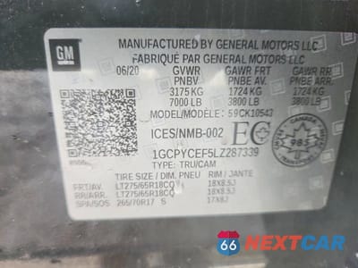 Zdjęcie 12 z 12 samochodu: 2020 CHEVROLET SILVERADO K1500 TRAIL BOSS CUSTOM VIN:1GCPYCEF5LZ287339 - miniatura