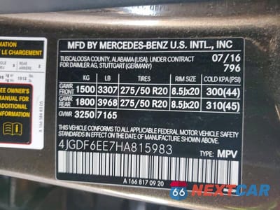 Zdjęcie 13 z 13 samochodu: 2017 MERCEDES-BENZ GLS 450 4MATIC VIN:4JGDF6EE7HA815983 - miniatura