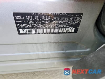 Zdjęcie 13 z 13 samochodu: 2019 SUBARU ASCENT PREMIUM VIN:4S4WMAHD7K3432142 - miniatura