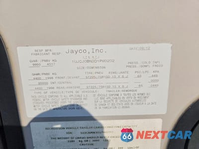 Zdjęcie 10 z 10 samochodu: 2013 JAYCO EAGLE CAMPER VIN:1UJCJ0BN3D1PW0202 - miniatura