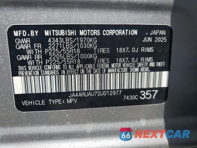 Zdjęcie 13 z 13 samochodu: 2025 MITSUBISHI OUTLANDER SPORT S VIN:JA4ARUAU7SU012977 - miniatura
