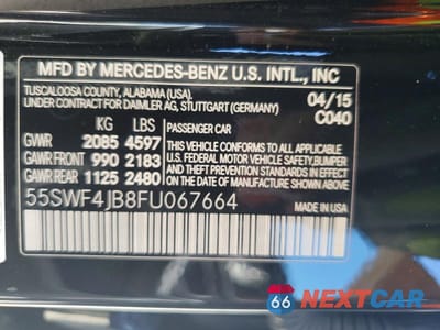 Zdjęcie 12 z 12 samochodu: 2015 MERCEDES-BENZ C 300 VIN:55SWF4JB8FU067664 - miniatura