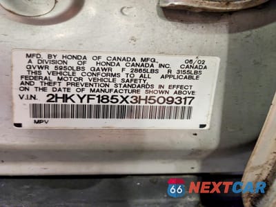 Zdjęcie 13 z 13 samochodu: 2003 HONDA PILOT EXL VIN:2HKYF185X3H509317 - miniatura