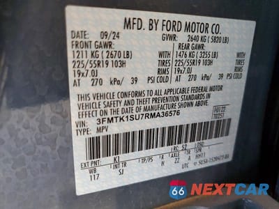 Zdjęcie 14 z 14 samochodu: 2024 FORD MUSTANG MACH-E SELECT VIN:3FMTK1SU7RMA36576 - miniatura