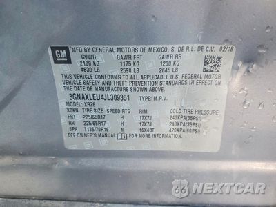 Zdjęcie 13 z 13 samochodu: 2018 CHEVROLET EQUINOX LT VIN:3GNAXLEU4JL309351 - miniatura