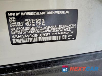 Zdjęcie 12 z 12 samochodu: 2024 BMW 430I GRAN COUPE VIN:WBA63AV0XRFT63087 - miniatura