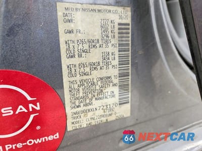 Zdjęcie 13 z 13 samochodu: 2020 NISSAN FRONTIER S VIN:1N6ED0EBXLN723170 - miniatura