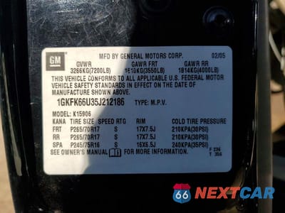 Zdjęcie 13 z 13 samochodu: 2005 GMC YUKON XL DENALI VIN:1GKFK66U35J212186 - miniatura