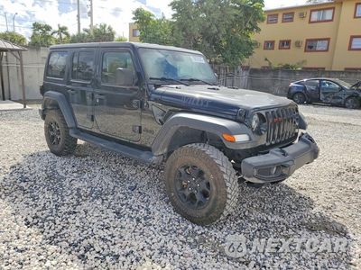 Czwarte zdjęcie samochodu z boku: 2021 JEEP WRANGLER UNLIMITED SPORT VIN:1C4HJXDN8MW759674 - miniatura