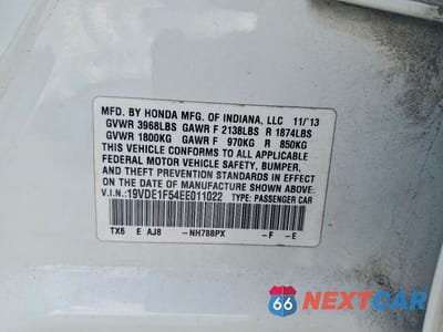 Zdjęcie 12 z 12 samochodu: 2014 ACURA ILX 20 PREMIUM VIN:19VDE1F54EE011022 - miniatura