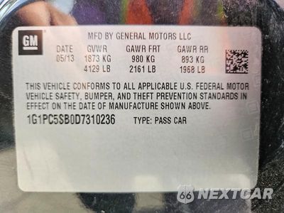 Zdjęcie 13 z 13 samochodu: 2013 CHEVROLET CRUZE LT VIN:1G1PC5SB0D7310236 - miniatura