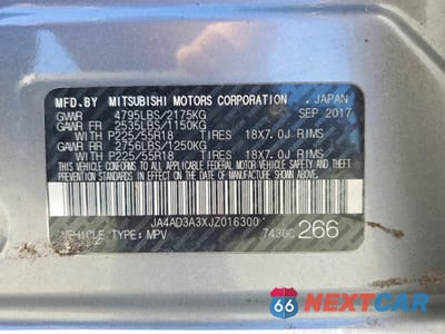 Zdjęcie 12 z 12 samochodu: 2018 MITSUBISHI OUTLANDER SE VIN:JA4AD3A3XJZ016300 - miniatura