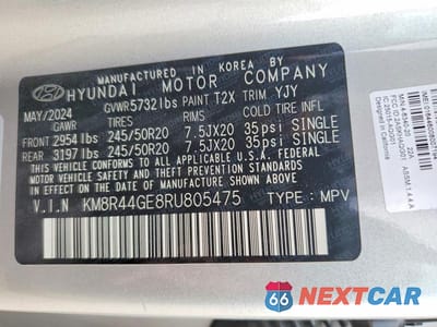 Zdjęcie 14 z 14 samochodu: 2024 HYUNDAI PALISADE SEL VIN:KM8R44GE8RU805475 - miniatura