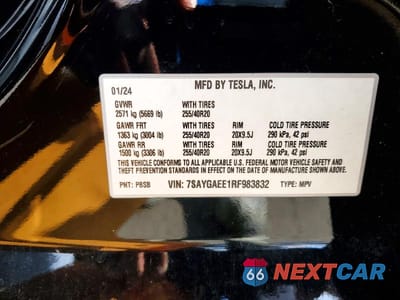 Zdjęcie 13 z 13 samochodu: 2024 TESLA MODEL Y VIN:7SAYGAEE1RF983832 - miniatura