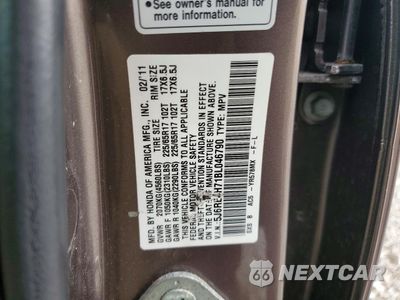 Zdjęcie 13 z 14 samochodu: 2011 HONDA CR-V EXL VIN:5J6RE4H71BL046790 - miniatura