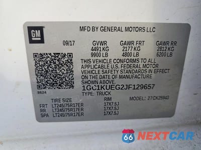 Zdjęcie 12 z 12 samochodu: 2018 CHEVROLET SILVERADO K2500 HEAVY DUTY VIN:1GC1KUEG2JF129657 - miniatura