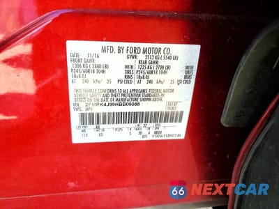 Zdjęcie 12 z 12 samochodu: 2017 FORD EDGE SEL VIN:2FMPK4J99HBB09088 - miniatura
