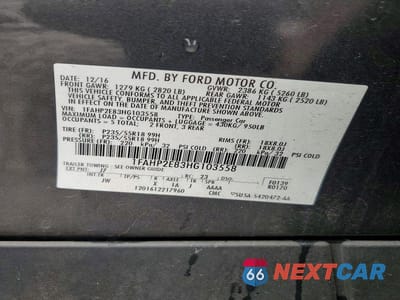 Zdjęcie 12 z 12 samochodu: 2017 FORD TAURUS SEL VIN:1FAHP2E83HG103558 - miniatura