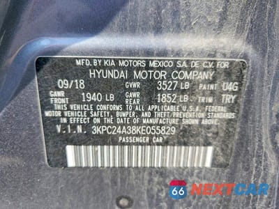 Zdjęcie 12 z 12 samochodu: 2019 HYUNDAI ACCENT SE VIN:3KPC24A38KE055829 - miniatura