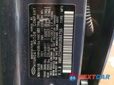 Zdjęcie 13 z 13 samochodu: 2019 HYUNDAI TUCSON SE VIN:KM8J23A46KU894756 - miniatura