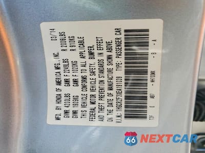 Zdjęcie 13 z 13 samochodu: 2014 HONDA ACCORD LX VIN:1HGCR2F3XEA191039 - miniatura