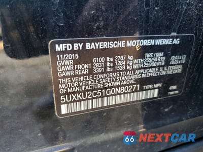 Zdjęcie 13 z 13 samochodu: 2016 BMW X6 XDRIVE35I VIN:5UXKU2C51G0N80271 - miniatura