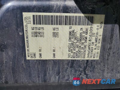 Zdjęcie 13 z 13 samochodu: 2012 NISSAN MAXIMA 3.5 S VIN:1N4AA5AP9CC816109 - miniatura