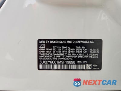 Zdjęcie 13 z 13 samochodu: 2021 BMW X6 XDRIVE40I VIN:5UXCY6C01M9F19890 - miniatura