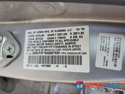 Zdjęcie 12 z 12 samochodu: 2010 HONDA ACCORD EX VIN:5KBCP3F78AB007930 - miniatura