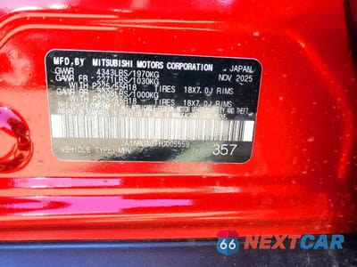 Zdjęcie 13 z 13 samochodu: 2026 MITSUBISHI OUTLANDER SPORT S VIN:JA4ARUAU7TU005559 - miniatura