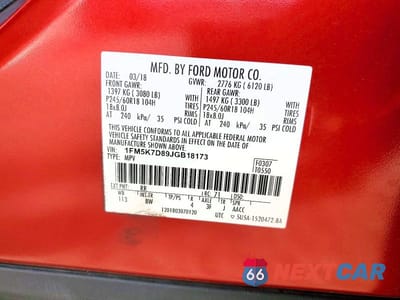 Zdjęcie 13 z 13 samochodu: 2018 FORD EXPLORER XLT VIN:1FM5K7D89JGB18173 - miniatura