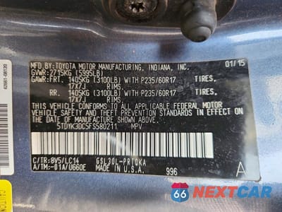 Zdjęcie 14 z 14 samochodu: 2015 TOYOTA SIENNA XLE 8-PASSENGER VIN:5TDYK3DC5FS580211 - miniatura