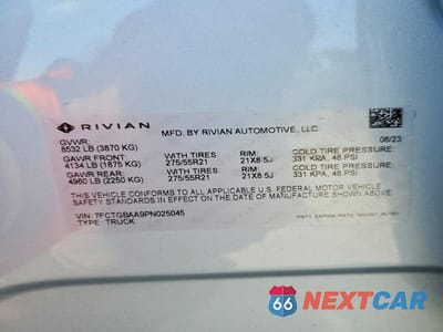 Zdjęcie 12 z 12 samochodu: 2023 RIVIAN R1T R1 VIN:7FCTGBAA9PN025045 - miniatura