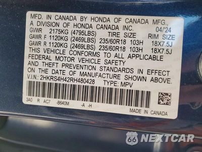 Zdjęcie 13 z 13 samochodu: 2024 HONDA CR-V EX VIN:2HKRS4H42RH480428 - miniatura