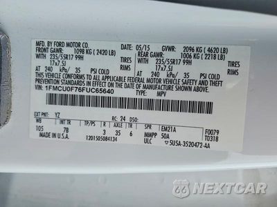 Zdjęcie 13 z 13 samochodu: 2015 FORD ESCAPE S VIN:1FMCU0F76FUC65640 - miniatura