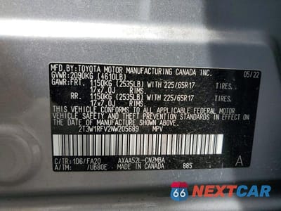 Zdjęcie 14 z 14 samochodu: 2022 TOYOTA RAV4 XLE VIN:2T3W1RFV2NW205689 - miniatura