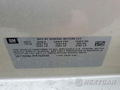Zdjęcie 23 z 24 samochodu: 2015 CHEVROLET MALIBU 1LT VIN:1G11C5SL7FF253945 - miniatura
