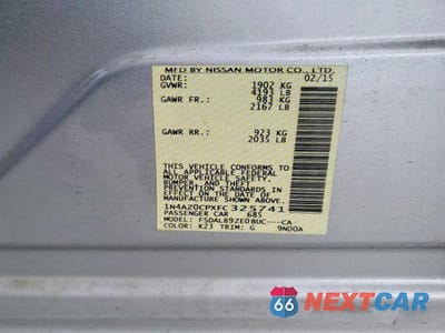 Zdjęcie 12 z 12 samochodu: 2015 NISSAN LEAF S VIN:1N4AZ0CPXFC325741 - miniatura