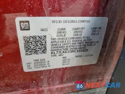 Zdjęcie 12 z 12 samochodu: 2024 CHEVROLET TRAX ACTIV VIN:KL77LKE23RC103420 - miniatura