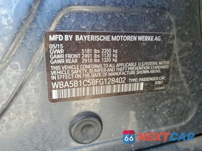 Zdjęcie 12 z 12 samochodu: 2015 BMW 535 VIN:WBA5B1C58FG128402 - miniatura