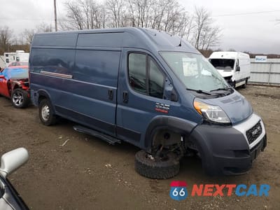 Czwarte zdjęcie samochodu z boku: 2019 RAM PROMASTER 2500 EXT CARGO 3.6L HIGH ROOF VIN:3C6TRVDG6KE514721 - miniatura