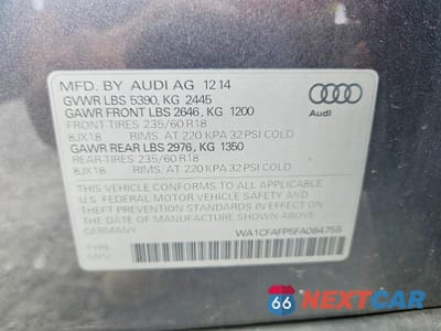 Zdjęcie 12 z 12 samochodu: 2015 AUDI Q5 PREMIUM VIN:WA1CFAFP5FA084755 - miniatura